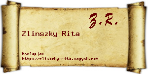 Zlinszky Rita névjegykártya