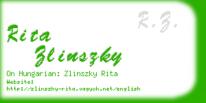 rita zlinszky business card